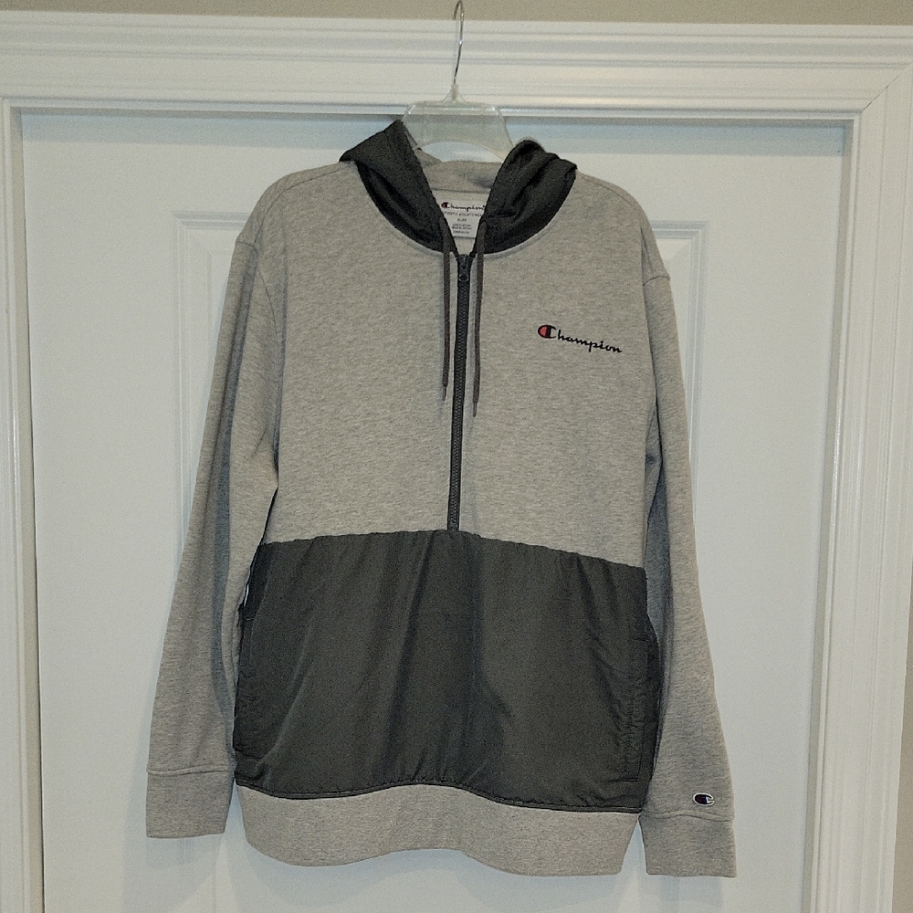 Champion Two-Tone Gray and Black Hoodie